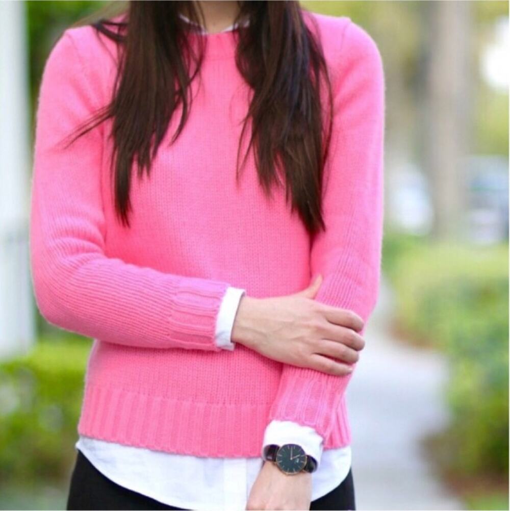 J. Crew Marnie Wool Blend Sweater Bubblegum Pink F9633 Size S